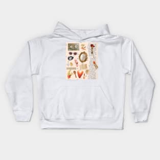 Vintage Old Money Aesthetic Collage Print Light Peach Kids Hoodie